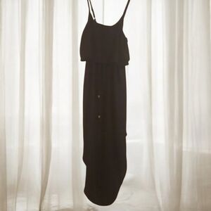 Nerlerolian medium sleeveless summer dress black comfy Crepe Feel